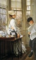 Tissot, James - Reading the News